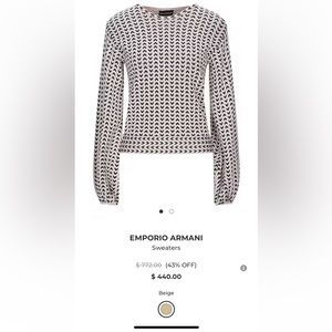Emporio Armani Women’s Sweater size 40 eu beige , black and white.